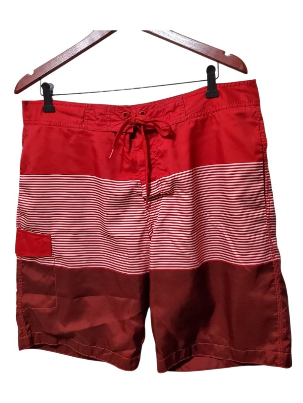 Swim Cargo Shorts Red and White Striped Old Navy Size XLg